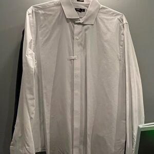 Express White Textured Dress Shirt